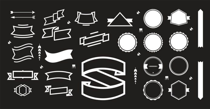 Mid-century Retro Badge Designs Modern Crest Icons Design Elements