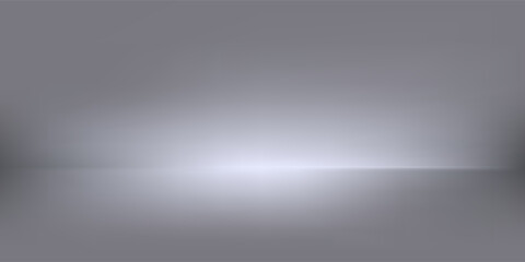 Empty grey studio background. Limbo dark bg. Product studio room. Limbo dark background. Abstract 3d backdrop for presentation. Minimal wall scene. Showcase, promotion display. Vector illustration