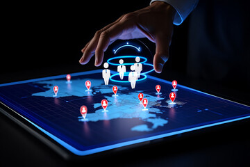 Poster - Global Team Collaboration and Worldwide Network Connection on Digital Tablet