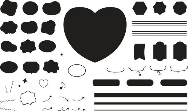 Speech bubbles Social media notification bubble flat icons set Like comment follower and view buttons.