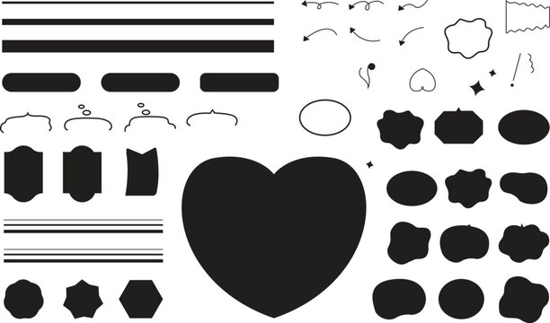 Speech bubbles Social media notification bubble flat icons set Like comment follower and view buttons.