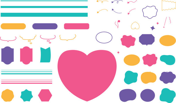 Speech bubbles Social media notification bubble flat icons set Like comment follower and view buttons.