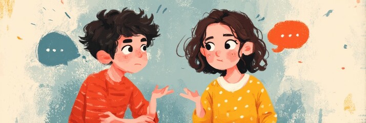 Poster - Understanding the Difference Between Teasing and Bullying Through Illustrated Examples in a Child-Friendly Style