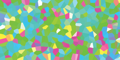 Aufkleber - Abstract mosaic pattern with a colorful array of polygonal shapes in shades of blue green pink yellow and white creating a vibrant geometric design