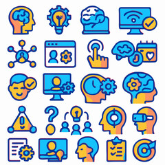 Poster - A vibrant collection of illustrated icons representing ideas, innovation, and technology