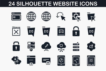Poster - Minimal Silhouette Website Icons Set