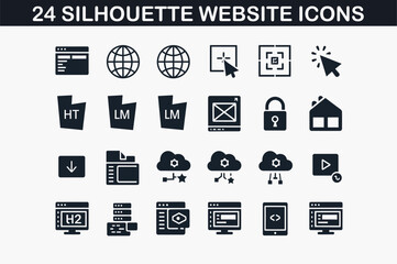 Poster - Minimal Silhouette Website Icons Set