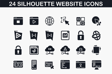 Poster - Minimal Silhouette Website Icons Set