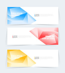 Wall Mural - geometric banner design with vector presentation template.
