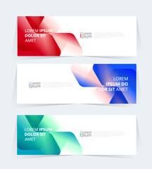 Wall Mural - geometric banner design with vector presentation template.