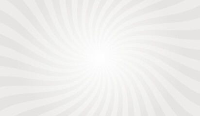 Aufkleber - Sun ray vector background. Gray swirl radial beam sunrise or sunset light retro design illustration. Light sunburst glowing background.	
