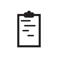 Poster - Checklist clipboard icin. Bold clipboard icon with document lines for tasks, to-do lists, or exam sheets.
