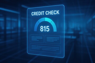 Poster - Credit check action financial services location digital display content corporate environment high-tech viewpoint