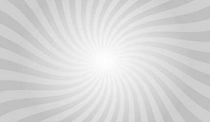 Aufkleber - Sun ray vector background. Gray swirl radial beam sunrise or sunset light retro design illustration. Light sunburst glowing background.	