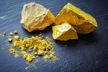 Aufkleber - High-quality samples of uranium yellowcake from mineral deposits Generative AI