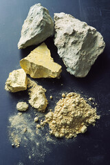 Poster - Uranium yellowcake in its raw mineral form Generative AI