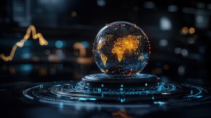 Leinwandbilder - Futuristic intellectual property visualization global digital art tech environment abstract viewpoint