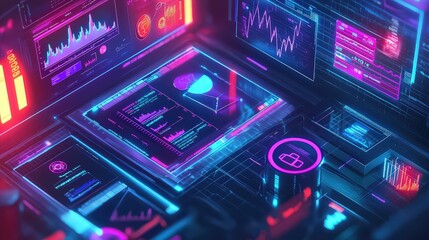 Poster - Futuristic healthcare analytics innovative digital workspace for data insights and visualization solutions
