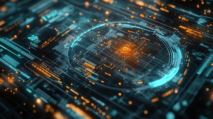 Poster - Dynamic technology innovating retirement solutions digital realm conceptual image futuristic environment aerial view