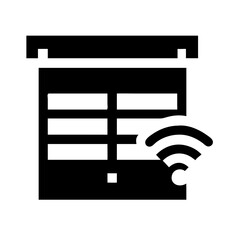 Poster - Smart blinds icon. Modern smart home technology symbol showing automated window blinds with wifi signal.  This smart blinds illustration is perfect for app interface, website design.