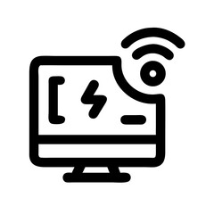 Poster - Smart energy monitor icon displayed on computer screen with wifi signal.  This smart energy monitor interface shows energy consumption data and wireless connection.