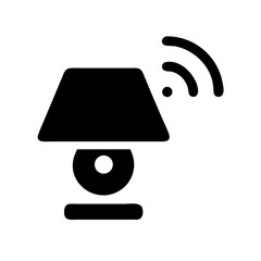 Poster - Smart mood lamp icon.  Modern smart lamp with wifi connection. This smart lamp is perfect for creating relaxing atmosphere.  This smart lighting icon is ideal for app design, website.