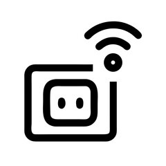 Poster - Smart plug icon with wifi signal. Modern smart home device for convenient energy management. Wireless smart plug provides remote control functionality.