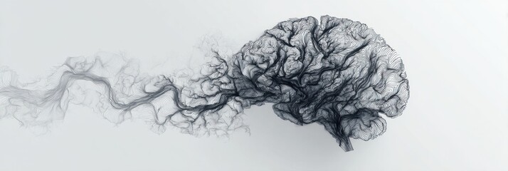Aufkleber - Chaotic Brain Lines Contrasting With Muted Background Create a Visual Representation of Thought Processes and Creativity