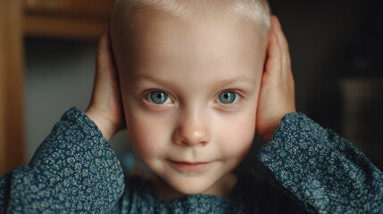 Poster - Understanding Childhood Cancer Early Warning Signs Through Clear Visual Representation Showcasing a Young Childs Expression and Engagement