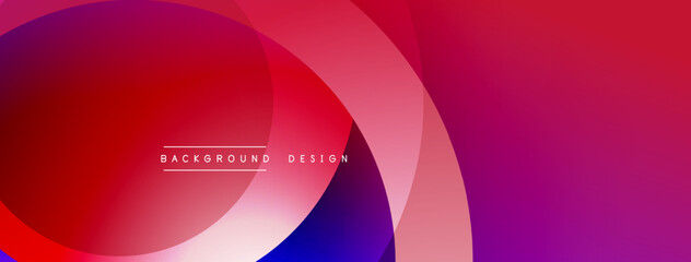 Poster - Abstract vibrant overlapping circles. Pink, purple, blue hues create modern background design. Smooth gradients, dynamic composition.