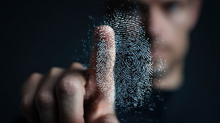 Leinwandbilder - Digital Fingerprint Technology Used for Secure Identification Access in Modern Systems