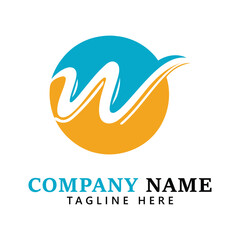 Poster - W letter logo template