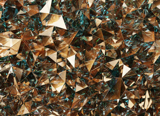 Poster - Luxury Abstract Realistic Gold Geometry Texture Reflection Close Up Background 3D rendering	
