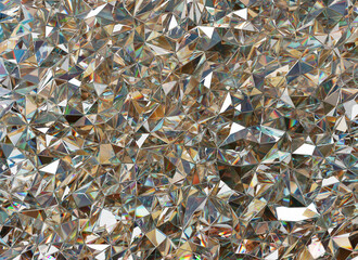 Poster - Crystals Texture with Prism Spectrum Caustic Reflection Close Up Background 3D rendering	

