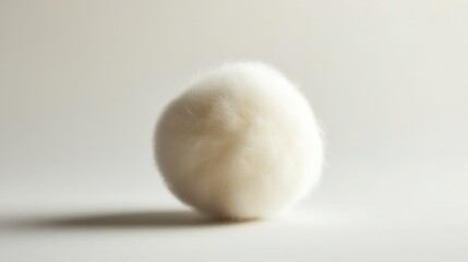 Poster - Soft White Cotton Ball on a Minimalist Background Ideal for Natural Beauty and Cosmetic Product Presentations