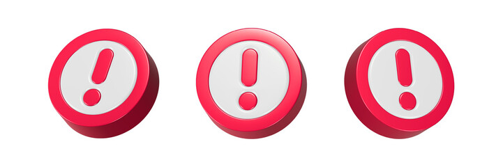 Poster - warning alert icon 3d rendering set