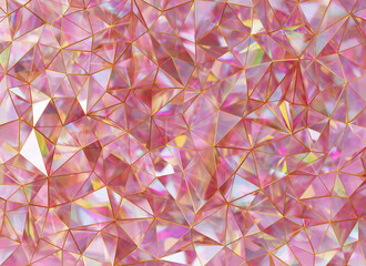 Poster - Luxury Abstract Realistic Pink Gold Crystal Texture Reflection Close Up Background 3D rendering	
