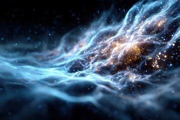 Poster - Cosmic swirling patterns of light and energy in a dark background