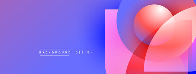 Poster - Abstract gradient background. Overlapping circles create heart shape. Modern design elements, vibrant colors, smooth transitions.