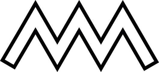 Poster - Illustration of abstract zigzag vector design element for logo or icon creation in black and white minimal style graphic art vector