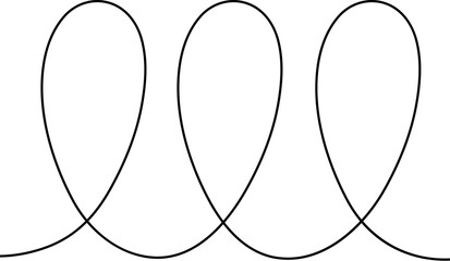 Poster - Illustration of abstract line art drawing of three loops, simple design, minimalist style, black and white vector illustration vector