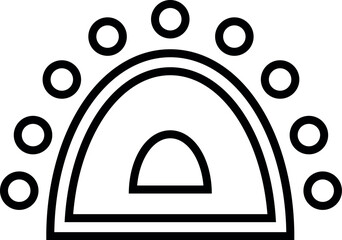 Poster - Illustration of abstract minimalist sun icon vector illustration with circle and arch design element for graphic design use vector