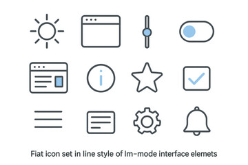 Poster - Minimalistic interface icons collection with light and dark mode elements