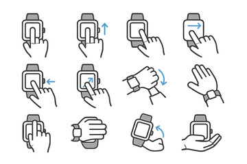 Poster - Smartwatch gesture controls guide: swipes and taps explained