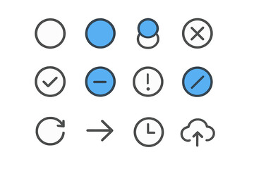 Poster - Circular interface icons for web and mobile design
