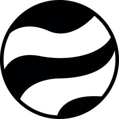 Poster - Illustration of abstract black and white wave sphere vector graphic design element for logo or icon design and creative projects vector