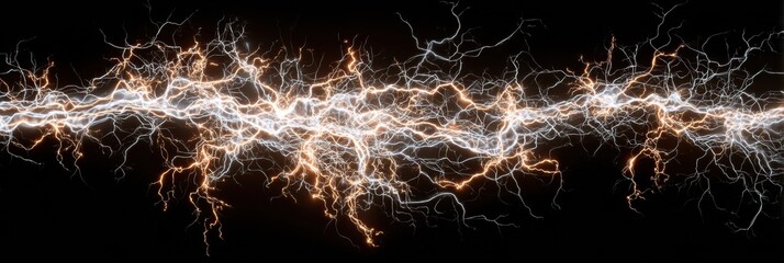 Poster - Dopamine Rush Depicted Through Abstract Representation of Lightning and Sparks With Clear Background