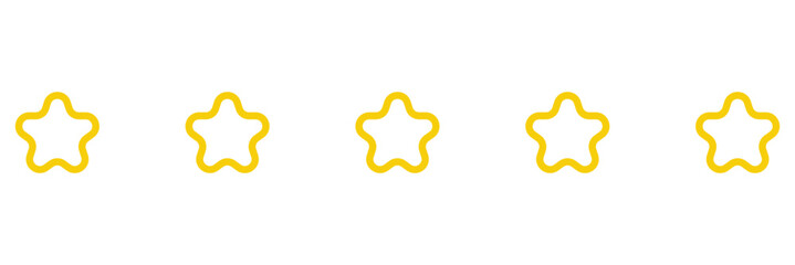 Poster - Yellow outline star icon set. A yellow five-star icon with a black stroke, isolated on a white background. 