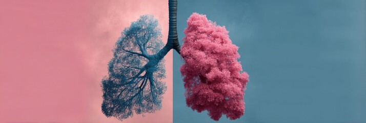 Poster - Clear Comparison of Lung Cancer and Asthma Symptoms Highlighting Differences in Lung Health and Respiratory Function