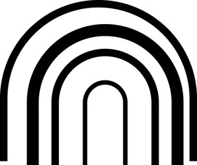 Poster - Illustration of black and white rainbow illustration vector art design graphic element simple modern minimalist aesthetic drawing vector